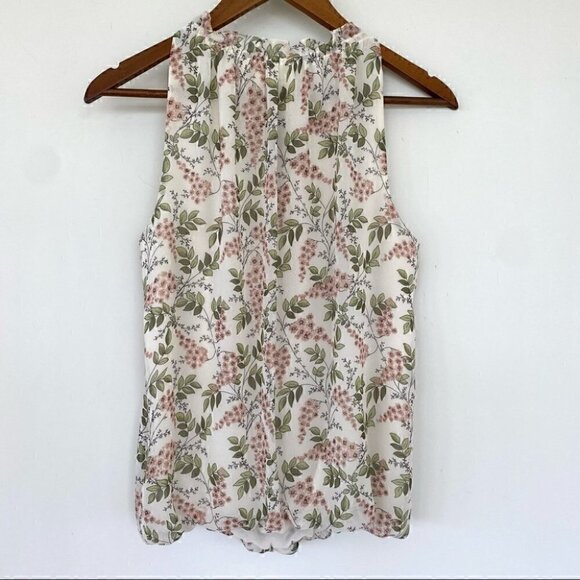 Max Studio blouson tank top with keyhole  opening and centre front tie - Picture 7 of 10